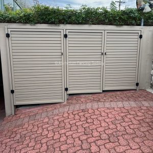 Aluminium Fencing Sydney - Horizontal slat bin enclosure gates