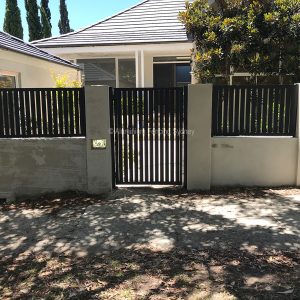 Aluminium Fencing Sydney - Vertical slat 20mm gap gate and panels