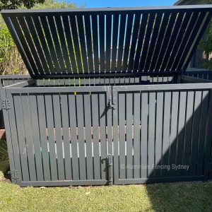 Aluminium Fencing Sydney - Vertical slats bin enclosure