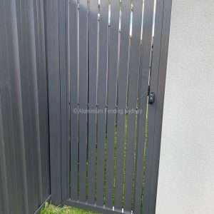 Aluminium Fencing Sydney - Vertical slats gate with 20mm gap